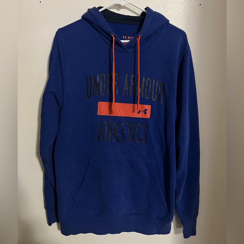 UNDER ARMOUR‎ Classic Cold Gear Loose Fit Hoodie Blue Orange Black Men's Size M
